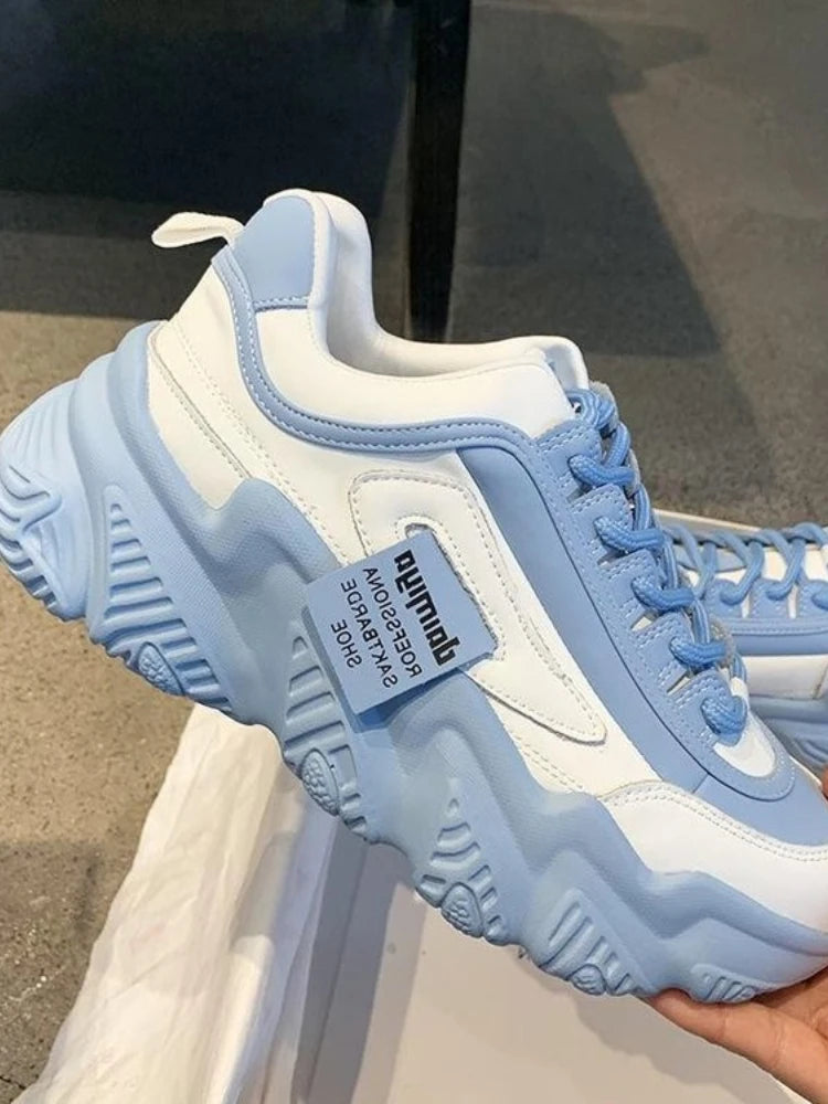 2023Women Shoes Fashion Trend Casual Sneakers Women Comfortable Soft Bottom Lace Up Female Platform Shoes Zapatos De Mujer