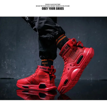 Mens Casual Sneakers High-tops Sneakers Trendy Boys Basketball Sports Tennis Shoes Outdoor Off-road Shoes Couple Sneakers
