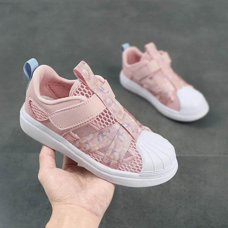 Fashion Children Soft Casual Shoes Girls Light Chunky Air Mesh Sneakers Kid Summer 4 5 6 7 8 Princess Net Sport Footwear Korean