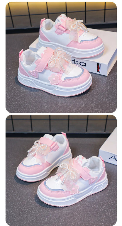 Girls Athletic Shoes Lightweight Princess Casual Sneakers Non Slip Soft Sole Toddler Kids School Tennis Fashion Shoes for Girls