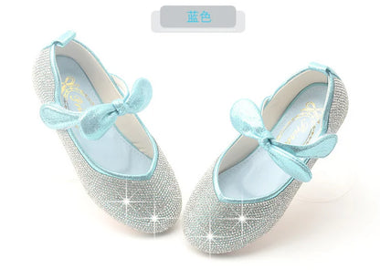 Girls Wedding Shoes Glitter New Brand Flat Heels Children Princess Sandals Dance Kids Fashion Party Shoes with Pearl