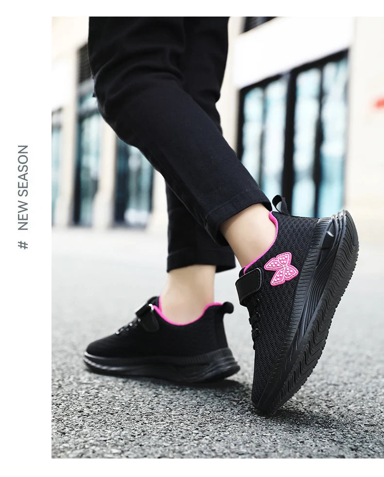 Girls' Breathable Mesh Sneakers with Bowknot Anti - Slip Casual Running Shoes for Kids Summer Sale Children's Sports Shoes