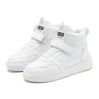New High Top Childrens Boy Sneakers Outdoor Running Basketball Kids Sports Shoes Non-slip Luxury Pu Leather Boys Sports Shoes
