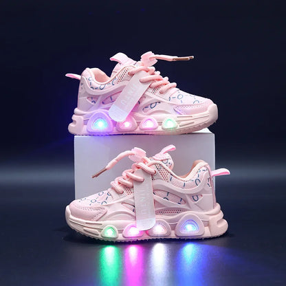Kids Sneakers Spring New Girl Sneakers Casual LED Kid Shoes Fashion Girls' Shoes Designer Shoes Tenis De Mujer
