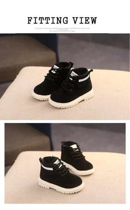 Material Plush Kids Winter Boots Cotton Fabric Spring Autumn Children Shoes Baby Toddler Boys Girls Boots