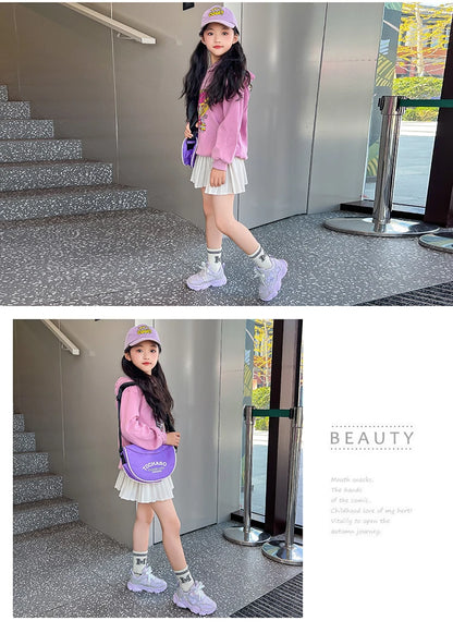 Fashion Versatile Sneakers for Girls 2026 New Autumn Toddler Running Shoes Soft Sole All-day Comfort Kids School Sports Sneakers