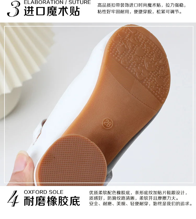 Children's shoes in spring and autumn new girls white Pearl flower Princess shoes fashion high heels wear-resistant and non-slip