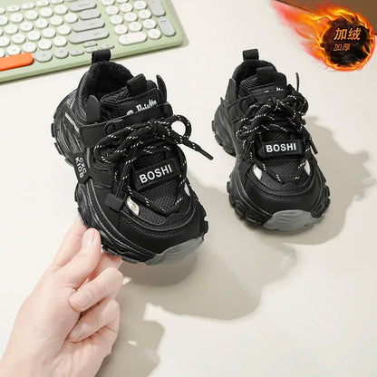 Boys Casual Shoes Non Slip Children Fashion School Walking Running Shoes Sport Kids Leather Sneakers Four Season Size 27-37