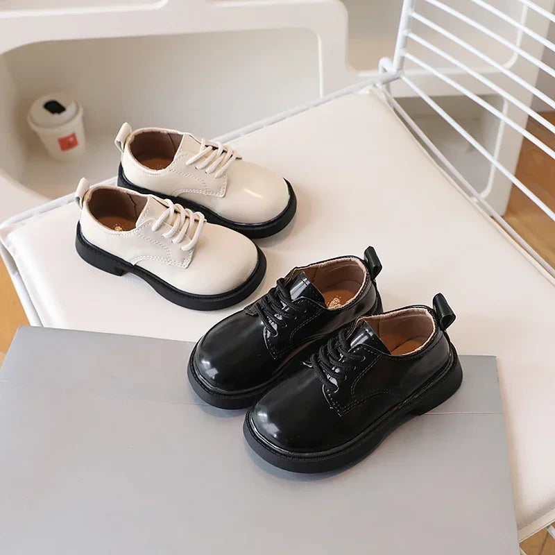 Children Shoes School Uniform Versatile Kids Leather Shoes Black Causal Boys Girls Fashion Performance Flat Shoes Simple Trend