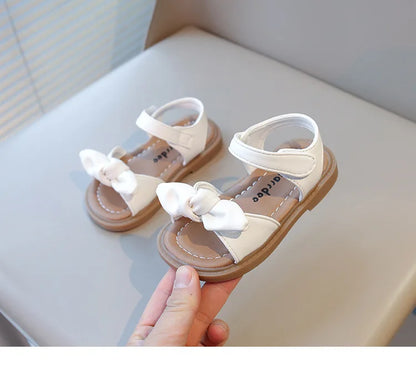 Girls Princess Sandals with Bow-knot Fashion Classic Baby Kids Beach Shoes Children Summer Sandals Simple Size 21-30 Hot Sale