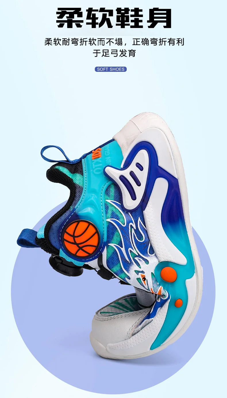 Kids Sneakers Fashion Basketball Shoes for Children Boys Breathable Mesh Sneakers Casual Sports Shoes New Design Trainers