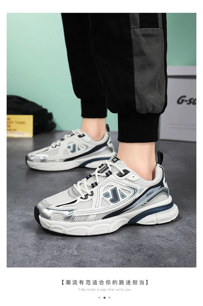 Men's Sneakers Fashion Breathable Sports Shoes Outdoor Running Shoes for Men Lace Up Platform Training Sneakers Tenis Masculino