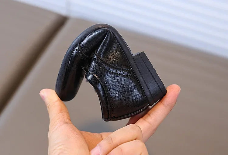 Boys School Leather Shoes New Performance Kids Black Loafers Fashion Children Formal Uniform Low-heels Shoes Causal Versatile