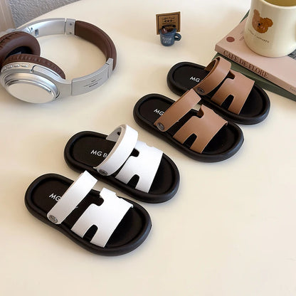Summer New Children Sandals for Girls Boys Fashion Korean Style Soft Non-slip Versatile Chic Open-toe Casual Beach Shoes