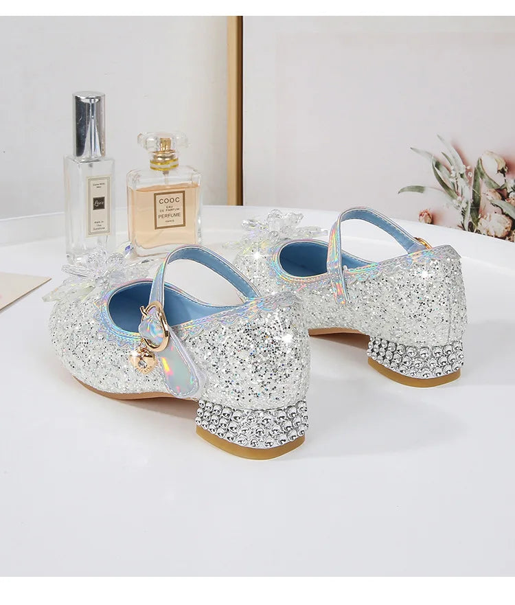 Spring New Children's Shoes Ice And Snow Romance Princess Elsa Shoes Girl's Fashion Sandals Crystal Princess Shoes