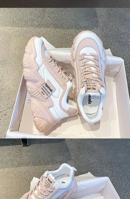 2023Women Shoes Fashion Trend Casual Sneakers Women Comfortable Soft Bottom Lace Up Female Platform Shoes Zapatos De Mujer