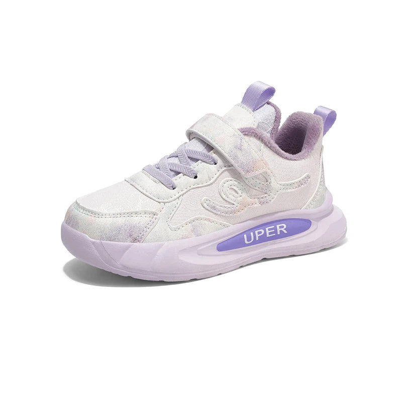 Children's Sneakers Autumn Winter Boys Sport Shoes Girls Plush Cashmere Warm Lined Casual Shoes Studnet Shoes Teen Running Flats