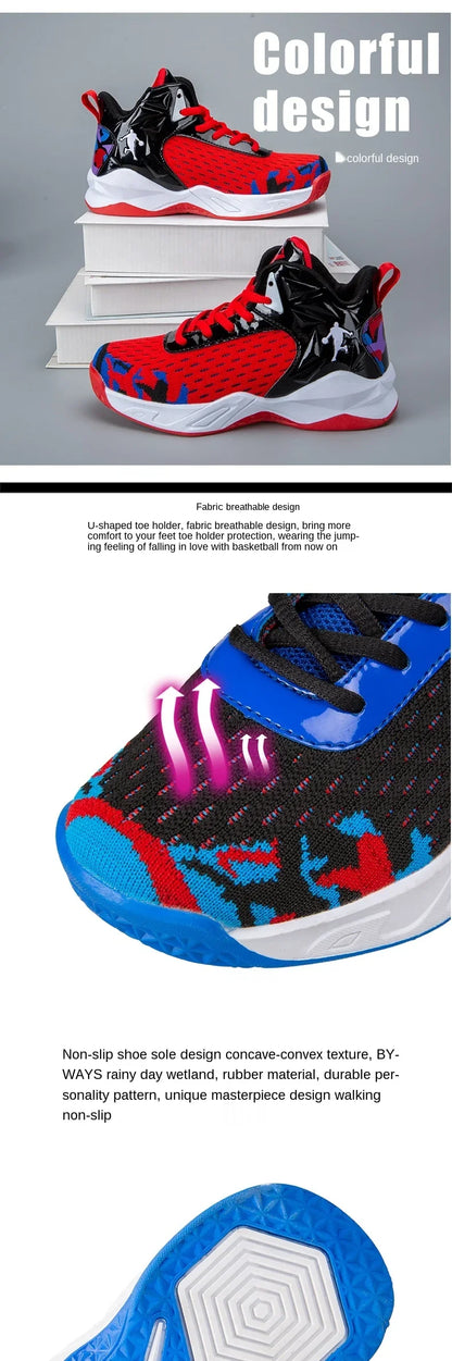 Boys Brand Basketball Shoes Kids Sneakers Thick Sole Non-slip Children Sports Shoes Child Boy Basket Trainer Shoes Girls