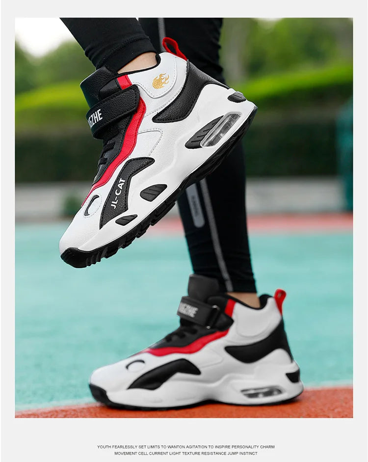 Kids Basketball Shoes Boys Student Sports Shoes School Daily Outdoor Running Sneakers High Top Children Basketball Sneakers