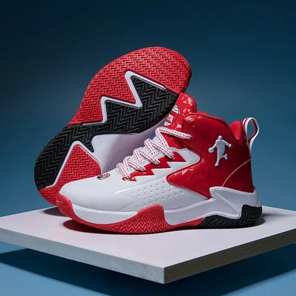 Boys Basketball Shoes High Quality Soft Top Thick Sole Non-slip Kids Sneakers Children Trainer Shoes Outdoor Boy Sport Basket