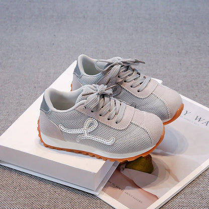 Children's Sneakers 3-18 Years Old Four Seasons Yellow Breathable Boys Girls Casual Shoes Gray Soft Non-slip Kids Running Shoes