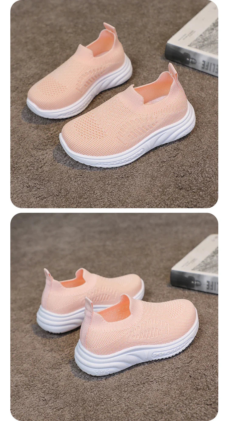 Lightweight Boys Girls Casual Shoes Breathable Slip on Kids Casual Sneakers Anti-slip Toddler Flats Outdoor Walking Shoes
