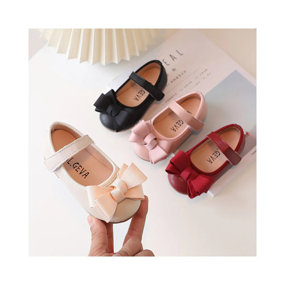 Baby Girls Shoes Toddler Little Girl Mary Jane Dress Shoes PU Anti-slip Soft for Kids Girl Party Bowknot Princess Shoes