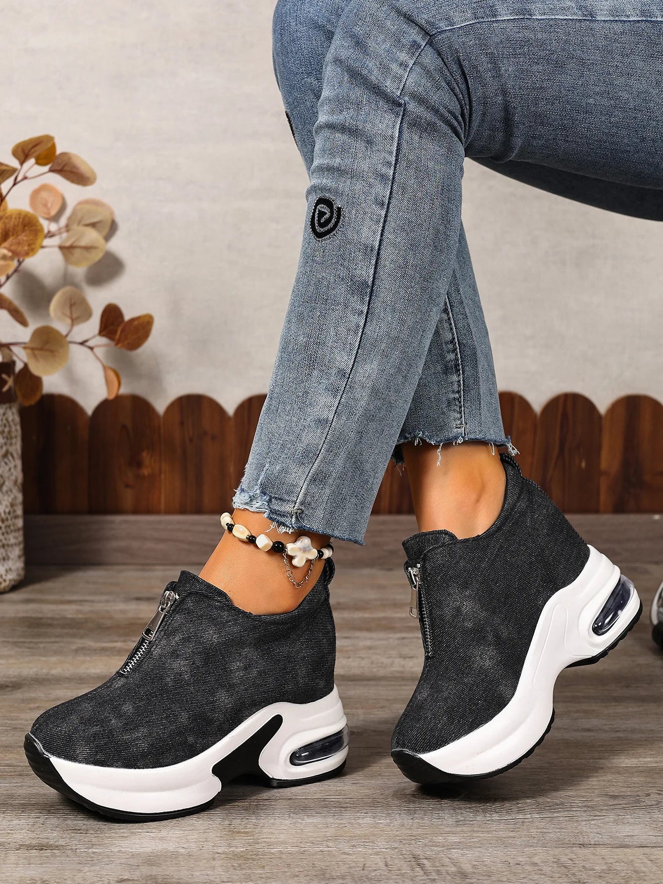 Women Sneakers Anti-slip Platform Wedge Sneakers Women Slip on Casual Lady Vulcanized Shoes Women Zapatos De Mujer2026