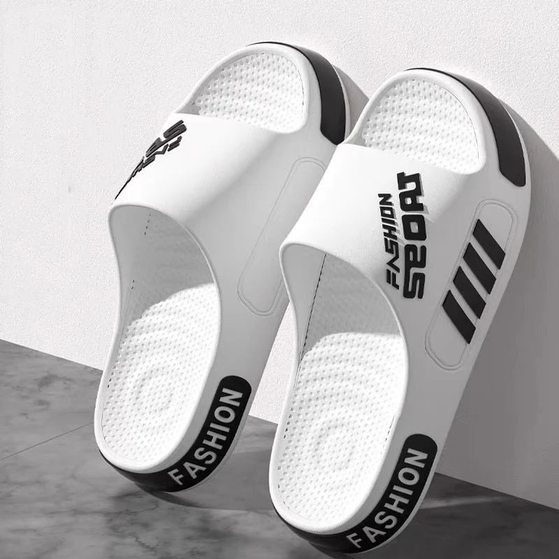 Big Size 48-49 Men Slippers Summer Flat Sole Home Slippers For Women Man Open Toe Trend Slides Couple Light Beach Shoes Sandals
