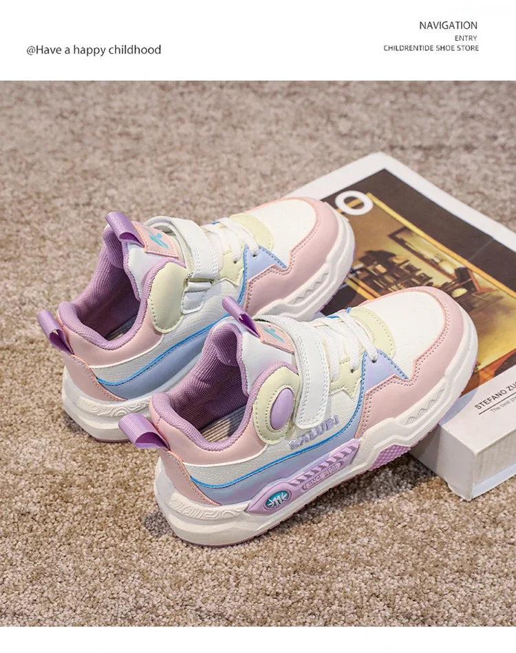 Fashion Children's Sneakers Kids Design White Non-slip Casual Shoes for Boys Girls Hook Breathable Trainers Toddler Outdoor Shoe