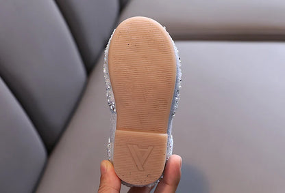 Girl's Princess Shoes Summer Glimmer Round Toe Party Dance Flat Shoe for Girls Spring Size 21-36 Infant Children Mary Janes