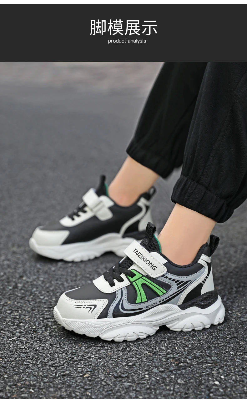 Kids Sneakers Casual Sports Shoes for Children 2025 New Design PU Leather Sneakers Boys Fashion Printed Running Shoes Trainers