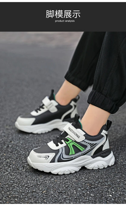 Kids Sneakers Casual Sports Shoes for Children 2025 New Design PU Leather Sneakers Boys Fashion Printed Running Shoes Trainers
