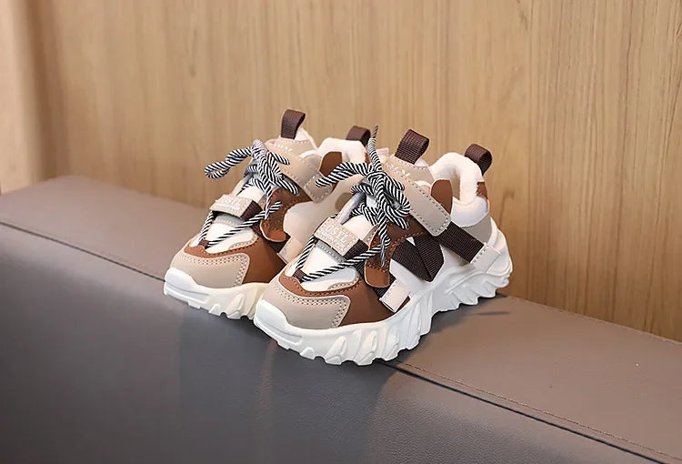 New Arrival Children Sneakers Pretty Silhouette Girl Running Shoes Pink Black Khaki Trendy Kids Shoes Boys Training Shoes