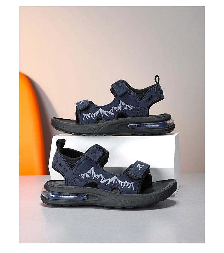 Summer New Children's Sports Sandals Boys Open Toe Air Cushion Sandals Water Beach Shoes Youth Lightweight Comfortable Slippers