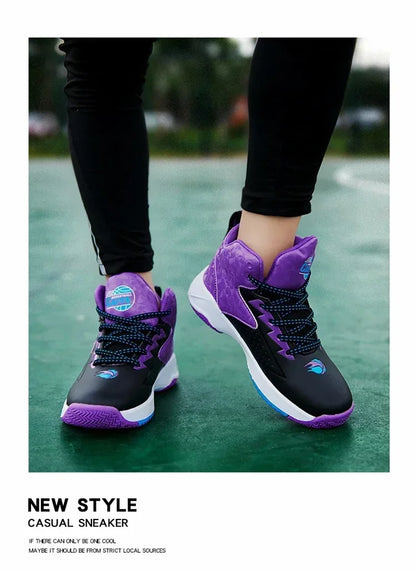 Children Basketball Shoes for Boys Girls Kids Teenagers Breathable Non-slip Lace Up Indoor Outdoor Training Sneakers Tennis Shoe