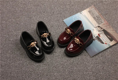 Children's Shoes Girls Autumn Princess Fashion Leather Shoes Kids Soft Sole British Style Black Student Performance Shoes