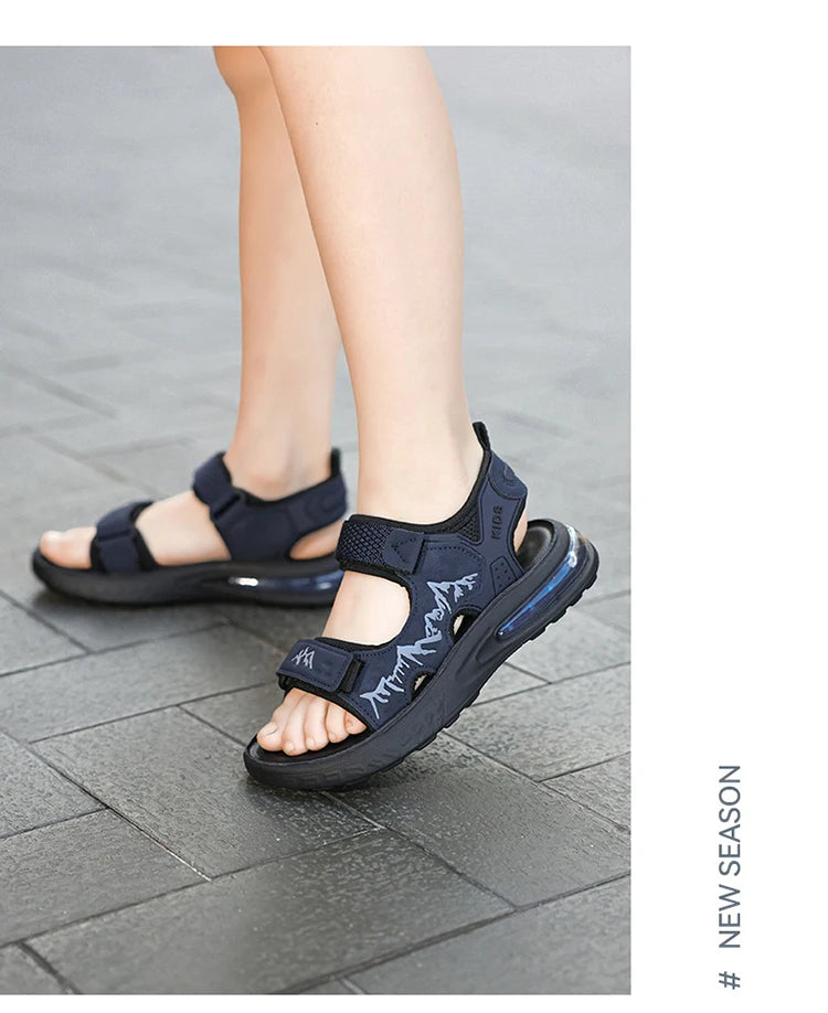 Summer New Children's Sports Sandals Boys Open Toe Air Cushion Sandals Water Beach Shoes Youth Lightweight Comfortable Slippers