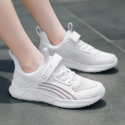 Girls Running Shoes Child White Mesh Sneakers Student Kids Summer Female Fashion Children Autumn Colorful Sport Shoes Light