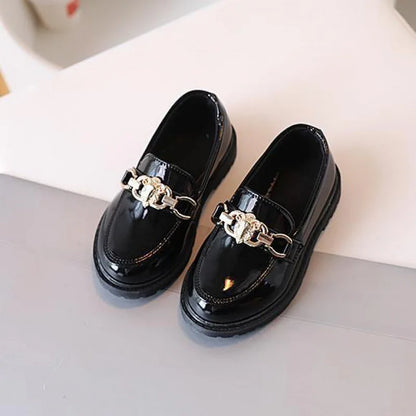 Children's Shoes Girls Autumn Princess Fashion Leather Shoes Kids Soft Sole British Style Black Student Performance Shoes