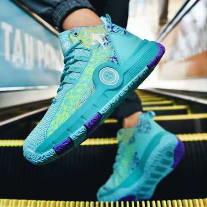 Hot Sale Cheap High Basketball Sneakers Men Women Fashion Printed Basketball Trainers Baskets Outdoor Platform Sport Shoes Boys