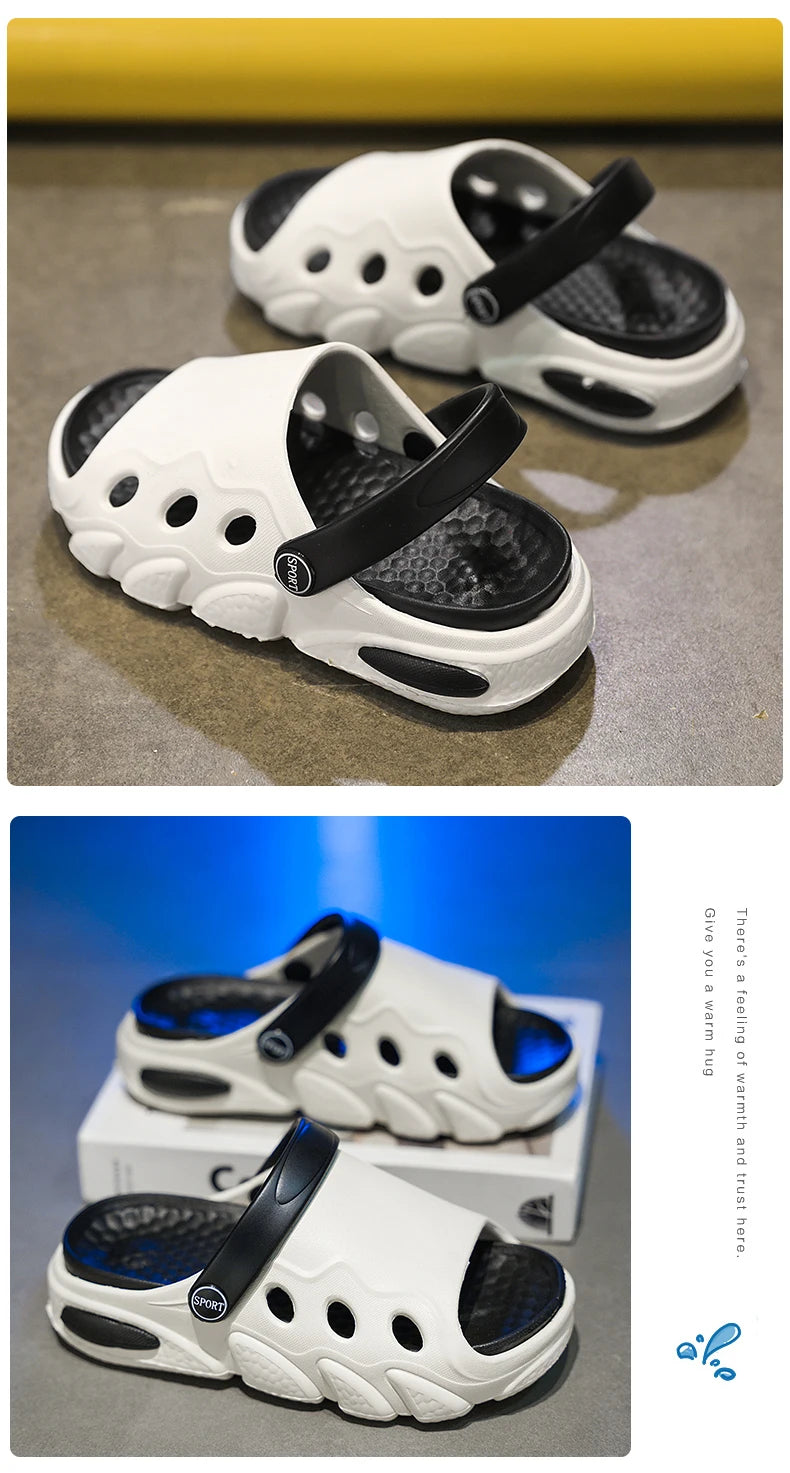 Soft-soled slippers Boys 2025 summer new two-wear children's flip-flops sandals girls breathable non-slip beach shoes
