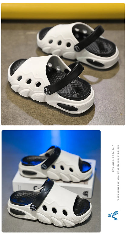 Soft-soled slippers Boys 2025 summer new two-wear children's flip-flops sandals girls breathable non-slip beach shoes