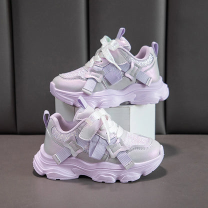 Fashion Versatile Sneakers for Girls 2026 New Autumn Toddler Running Shoes Soft Sole All-day Comfort Kids School Sports Sneakers