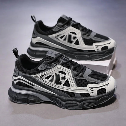 Men's Sneakers Fashion Breathable Sports Shoes Outdoor Running Shoes for Men Lace Up Platform Training Sneakers Tenis Masculino