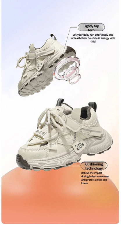 Boys Casual Shoes Non Slip Children Fashion School Walking Running Shoes Sport Kids Leather Sneakers Four Season Size 27-37