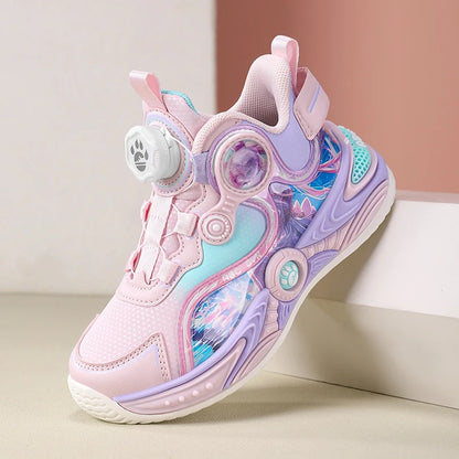 Childrens Basketball Shoes Fashion Girls Training Non Slip Sole Cushioned Sneakers Snug Soft Running Shoes for Kid