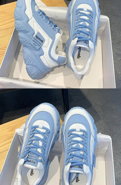 2023Women Shoes Fashion Trend Casual Sneakers Women Comfortable Soft Bottom Lace Up Female Platform Shoes Zapatos De Mujer
