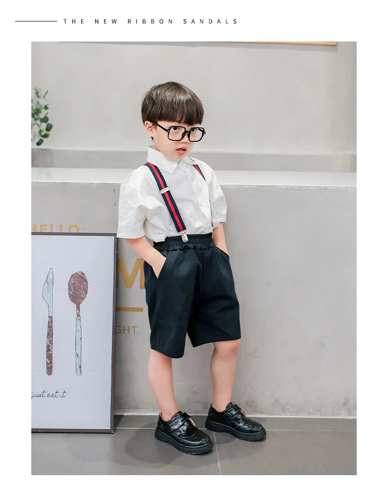 Kids Shoes For Boys Genuine Leather Shoes For Kids Wedding School Show Dress Flats Light Classic Black Children Loafer Moccasins