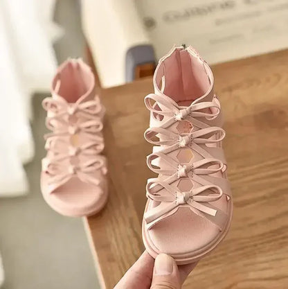 New Summer Kids Sandals for Girl Outdoor Beach Shoes Girls Gladiator Sandals Small Cute Bowknot Baby Toddler Girl Sandals 21-36